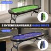 8 Player Poker Table with 2 Interchangeable Game mats, Texas Holdem Poker and Blackjack, Collapsible Casino Table with Padded Rails and XXL Cup Holders for Wine and Whiskey Glasses, (71 in) view 3