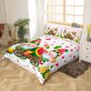 Cartoon Watermelon Toddler Duvet Cover 2 Pcs,Cute Gnome Green Leaves Pink Hearts Bedding Sets for Kids Boys Girls Teens,Yellow Lemon Watercolor Fruits Quilt Cover with 1 Pillowcase,No Comforter view 2