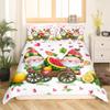 Cartoon Watermelon Toddler Duvet Cover 2 Pcs,Cute Gnome Green Leaves Pink Hearts Bedding Sets for Kids Boys Girls Teens,Yellow Lemon Watercolor Fruits Quilt Cover with 1 Pillowcase,No Comforter view 3