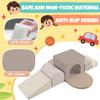 Colorful Soft Climb and Crawl Foam Playset 7 in 1, Soft Play Equipment Climb and Crawl Playground for Toddlers, Kids Crawling and Climbing Indoor Active Play Structure (Gray) view 2