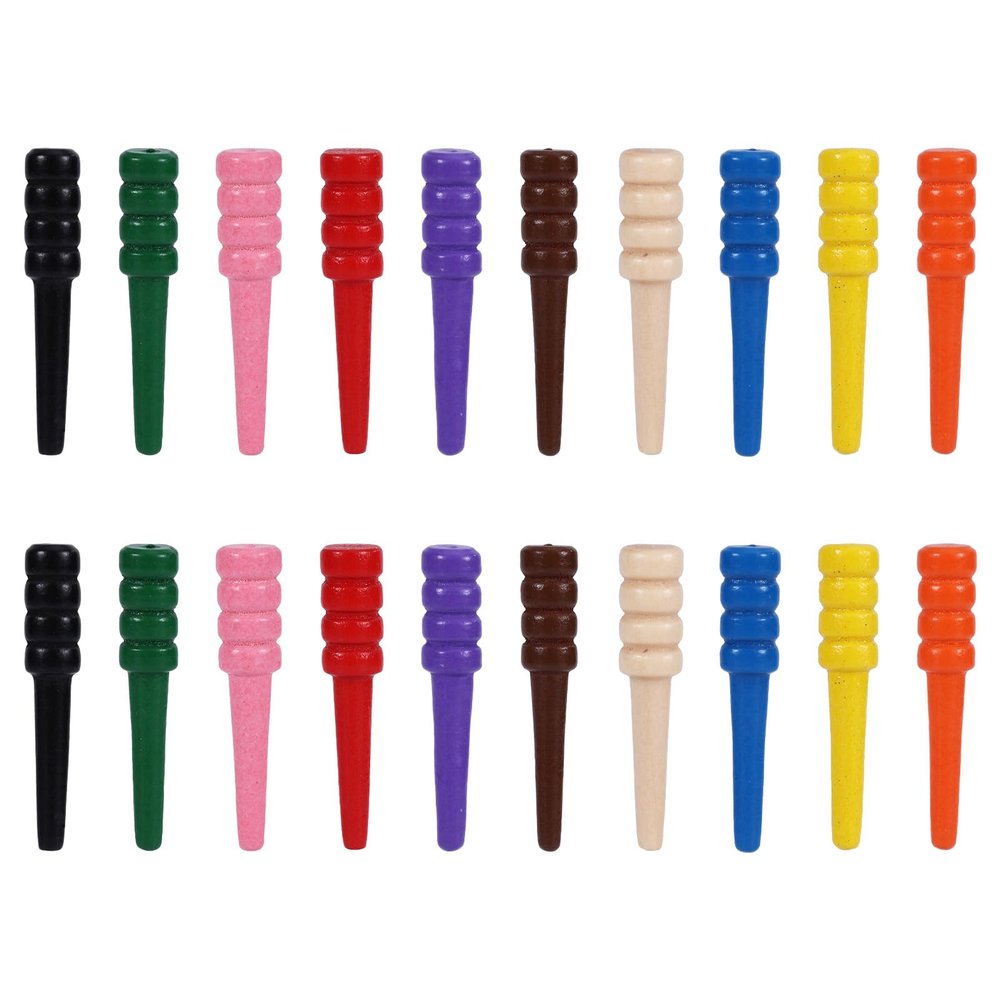 30pcs Wooden Cribbage Board Pegs Fit 1/8 Inch Holes, Long Personalized Unique Game Pins Replacement, Tapered Game Pins for Traditional Wood Crib Board Template Part Accessories (10 Colors)