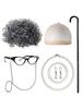 100 Days of School Costume Old Lady Costume for Kids Girls Grandma Dress with Wigs Accessories 100 Year Old Costume Halloween Birthday Carnival Party Fancy Dress up Pink-Floral 8-9 Years view 3