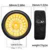 1/10 RC On-Road tires 68mm Rally Car Tire and Plastic Wheels 12mm Hex good drifting power for 1/10 RC On-Road Touring Drift Car HPI Kyosho FAZER MK2 HSP Tamiya XV01 TT01%t054+1 (Yellow) view 3