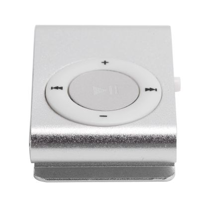 Portable Digital Music Media Player MiniMP3 BackClip Player with Earphone and USB Cable with Builtin Memory Expansion Supports to 8gb Slot Your on (Silver)
