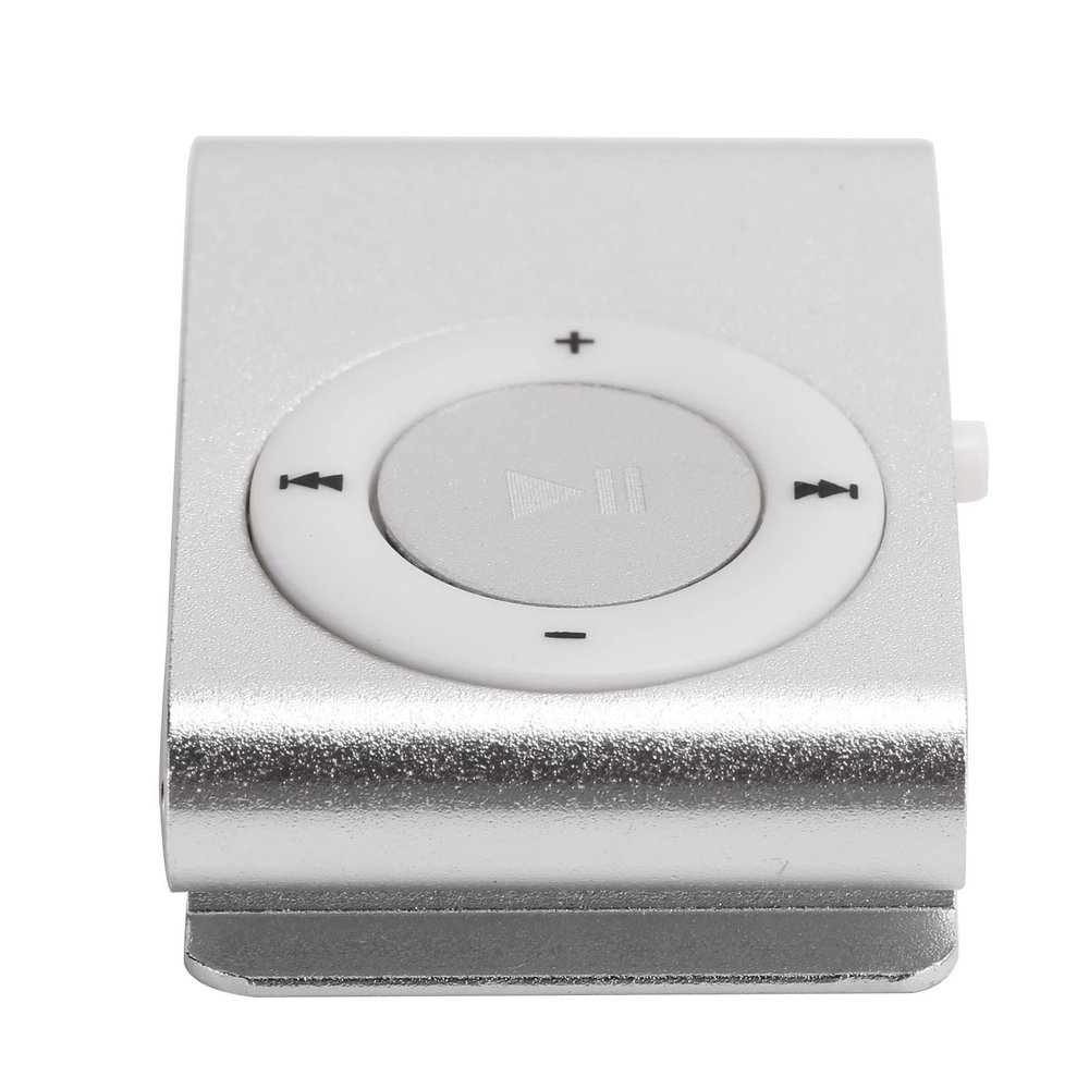 Portable Digital Music Media Player MiniMP3 BackClip Player with Earphone and USB Cable with Builtin Memory Expansion Supports to 8gb Slot Your on (Silver)