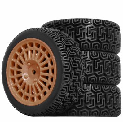 1/10 RC On-Road tires 68mm Rally Car Tire and Plastic Wheels 12mm Hex good drifting power for 1/10 RC On-Road Touring Drift Car HPI Kyosho FAZER MK2 HSP Tamiya XV01 TT01%t054+1 (Brown)