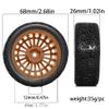 1/10 RC On-Road tires 68mm Rally Car Tire and Plastic Wheels 12mm Hex good drifting power for 1/10 RC On-Road Touring Drift Car HPI Kyosho FAZER MK2 HSP Tamiya XV01 TT01%t054+1 (Brown) view 3