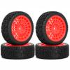 1/10 RC On-Road tires 68mm Rally Car Tire and Plastic Wheels 12mm Hex good drifting power for 1/10 RC On-Road Touring Drift Car HPI Kyosho FAZER MK2 HSP Tamiya XV01 TT01%t054+1 (Red) view 2