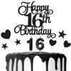 16th Birthday Cake Decoration, 16th Number Birthday Candle Insert Glitter Cake Toppers Suitable for Banquet Party Holiday Cake Decoration Anniversary view 1