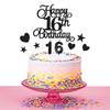 16th Birthday Cake Decoration, 16th Number Birthday Candle Insert Glitter Cake Toppers Suitable for Banquet Party Holiday Cake Decoration Anniversary view 3