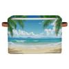 RPWOBBYQ Summer Beach Palm Trees Storage Boxes Theme Storage Nursery Baskets with Handle Closet Collapsible Organizer Shelf Bins for Book Cloth 15119.5 IN view 1
