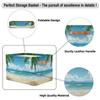 RPWOBBYQ Summer Beach Palm Trees Storage Boxes Theme Storage Nursery Baskets with Handle Closet Collapsible Organizer Shelf Bins for Book Cloth 15119.5 IN view 3