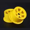 1 Pair Plastic Nylon Rear Wheel Rim Hub RC Replacement Parts for Rofun Rovan Baha Baja 1/5 5B 5T 5SC RC Car, Yellow view 1