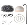 100 Days of School Costume Old Lady Costume for Kids Girls Grandma Dress with Wigs Accessories 100 Year Old Costume Halloween Birthday Carnival Party Fancy Dress up White Pink-Floral 8-9 Years view 4