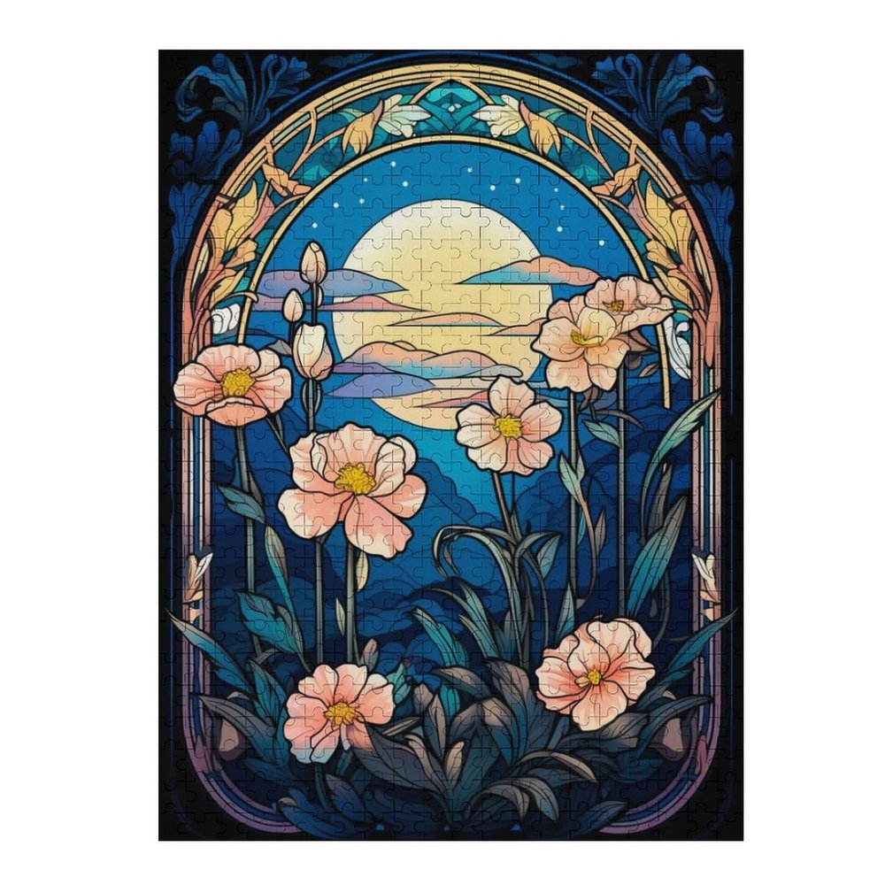 Stained Glass Puzzles for Adults 500 Pieces and Up Flowers Puzzle As Home Decor Flower Puzzles As Home Decor