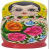 OUFEIJIA Stacking Dolls Russian Dolls Wood to Paint Stacking Red Russian Stacking Dolls with Peony Flower Pattern Yellow Nesting Dolls 7 Piece view 2
