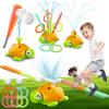 4-in-1 Turtle Water Sprinkler Toys for Kids - Summer Oudoor Toy with Baseball Ringtoss Tubes - Outside Yard Lawn Backyard Park Garden Pool Games for Age 3 4 5 6 7 8 Year Old Toddlers Boys Girls Gifts view 1