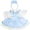 Blue Pinstripe Pinafore with Bow Headband for 1418 Inch Plush Animals Clothes Dress Up Outfit Fits Stuffed Animals and Teddy Bears view 2