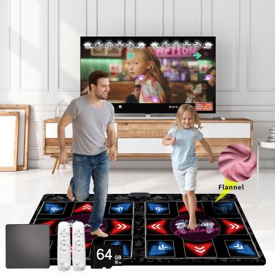 WuZhuangYuan Music Dance Mat for Kids & Adults,Ideal for Fitness Dance Games,899 Games,64GB Memory Card,75 Music Videos,650 Songs.for TV use,Made of Premium Flannel,a Luxurious Gift for Children