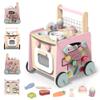 Gigglegems Wooden Baby Walker 4-in-1 with Push Walker Toys, Play Kitchen Accessories, Toddlers Montessori Sensory Toys, Walking Toys for Baby Girls Boys Learning to Walk view 1