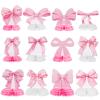 12 Pcs Pink Bow Party Honeycomb Centerpieces Pink Bow Table Centerpieces Coquette Theme Birthday Decorations Bow Party Decorations for Birthday Bridal Bachelorette Valentines Day Party Supplies view 1