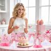 12 Pcs Pink Bow Party Honeycomb Centerpieces Pink Bow Table Centerpieces Coquette Theme Birthday Decorations Bow Party Decorations for Birthday Bridal Bachelorette Valentines Day Party Supplies view 3