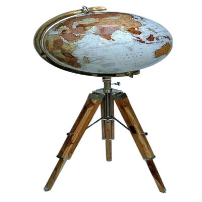 15 Inch Floor Globe With Wooden Tripod Big Modern Map Atlas Globe With Stand.