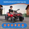 24V 4WD 2-Seater Electric Ride-On ATV for Kids, with Leather Seats, Safety Belt, Bluetooth, 1.86-4.79 MPH, for Boys and Girls,Red view 4