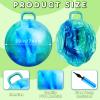 Lewtemi 2 Pcs 29 Inch Big Hopper Ball Jumping Hopping Inflatable Bouncing Ball with Handle and Air Pump for Adults Carnival Outdoor Sports Game(Blue Green Cloud, Blue Pink Cloud) view 2