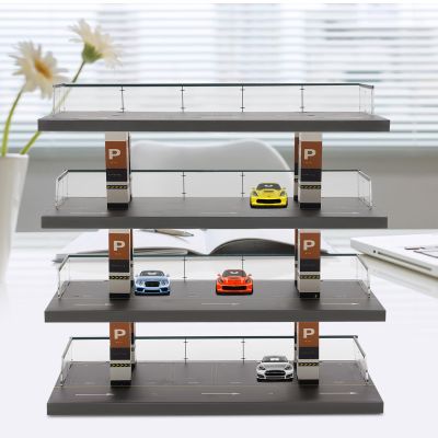 4-Story Diorama 1/64 Car Garage Model Parking Lot Backdrop Display Scene Model Showcase Collection Diorama Vehicle Garage Showcase