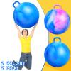 Lewtemi 29 Inch Big Bouncing Ball with Handle, 2 Pack, Gradient Blue & Blue Pink Cloud, Adults Exercise Ball & Air Pump, Outdoor Sports Game view 3