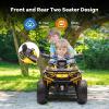 24V 4WD 2-Seater Electric Ride-On ATV for Kids, with Leather Seats, Safety Belt, Bluetooth, 1.86-4.79 MPH, for Boys and Girls,Yellow view 2