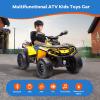24V 4WD 2-Seater Electric Ride-On ATV for Kids, with Leather Seats, Safety Belt, Bluetooth, 1.86-4.79 MPH, for Boys and Girls,Yellow view 4