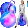 Lewtemi 2 Pcs 29 Inch Big Hopper Ball Jumping Hopping Inflatable Bouncing Ball with Handle and Air Pump for Adults Carnival Outdoor Sports Game(Blue Pink Cloud, Blue Purple Cloud) view 1