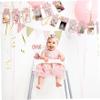 1st Birthday Baby Photo Banner and1st Birthday Decorations First Birthday Decorations for Girl Newborn to 12 Months First Birthday Photo Banner Bunting Garland with ONE Cake Topper Rose Gold view 3