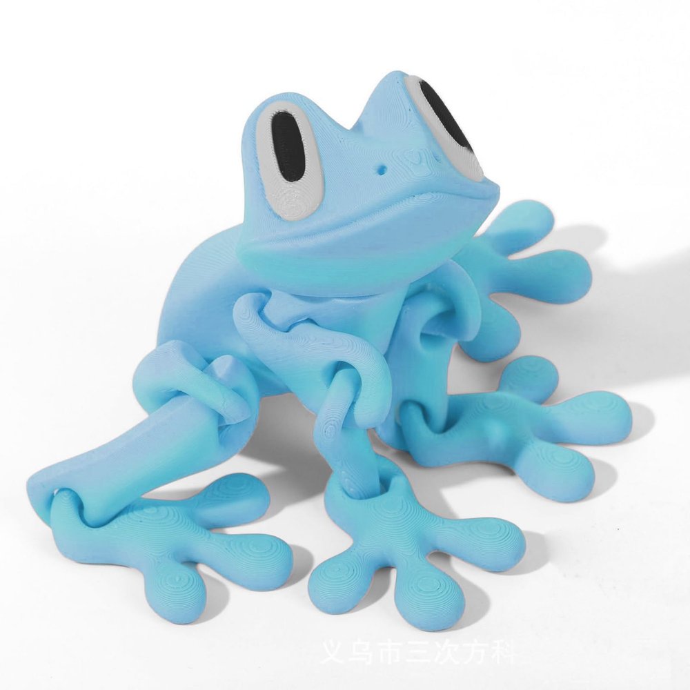 3D Printed 7.92-inch Magnet Frog Toy, Articulated 3D Printed Animals Toys, Can be Used for Refrigerator/Car Decoration. (Blue)