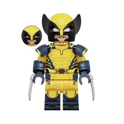 Yellow Suit Wolf Man Kawaii Mini Figure X-Men Series Marvel Superhero Comic Book Character Movie Red & White & Black