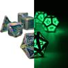 Norse Foundry Pirate Dice - Secret Stash - 7-Piece RPG Alloy Dice Set - Scorched & Green Glow in The Dark Design - Durable Zinc Alloy Construction - Treasure Chest Tin Included - Ideal for D&D & RPG view 2
