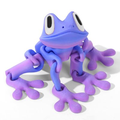 3D Printed 7.92-inch Magnet Frog Toy, Articulated 3D Printed Animals Toys, Can be Used for Refrigerator/Car Decoration. (Purple)