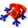 3D Printed 7.92-inch Magnet Frog Toy, Articulated 3D Printed Animals Toys, Can be Used for Refrigerator/Car Decoration. (Red+Blue) view 1