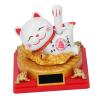 Nurnesy Solar Powered Lying Waving Lucky Cat - Wealth and Prosperity Decoration for Home & Car Dashboard, Ideal Housewarming Gift (Small Size) view 2