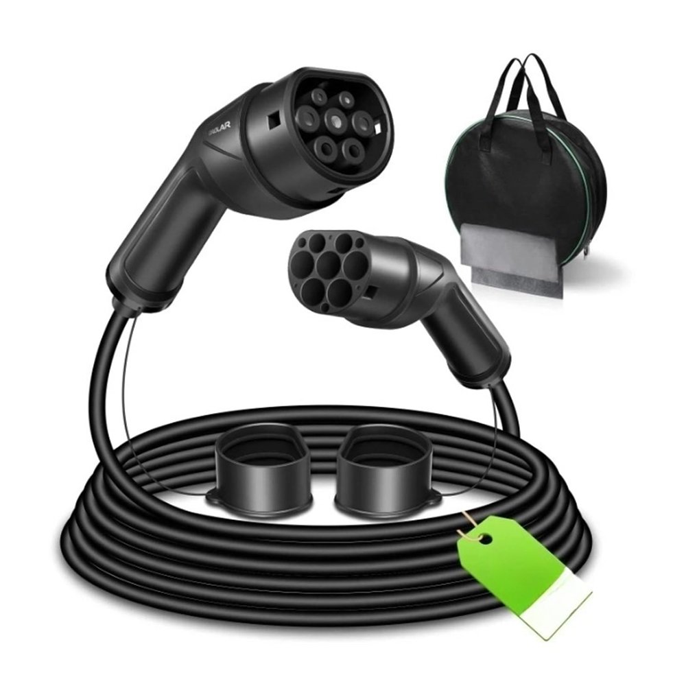 22KW Type 2 EV Charger 3 Phase 32A 5m/10m PHEV EV Charging Cable with Handbag, Compatible with Any Electric Car(32A 22KW 10m)