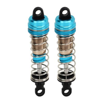 2 Pcs 76mm Aluminium Alloy RC Car Hydraulic, Oil Shock Damper for Smooth Riding, Easy Installation, Applicable for SCY 16101 16102 16103 16201 1/16 RC Car (Blue)