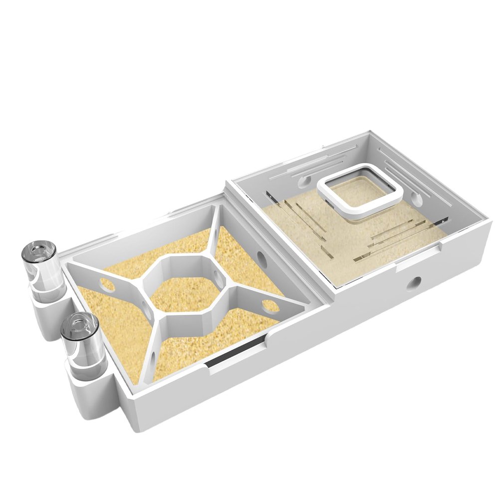 PioneerAnts Nest Farm for Live Ants and Queen - Ant Farms with Yellow Sand Observation Transparent Ant Farm for Adults 3D Printed Nest Ant Workshop Castle Ant Garden Queen (Kit-D)