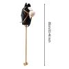 DYNWAVE Plush Riding Stick Horse with Realistic Sound Features for Children, Black with Wheels view 2