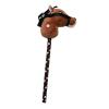 DYNWAVE Hobby Horse on a Stick with Neighing Sounds for Boys and Girls, Dark Brown B view 1