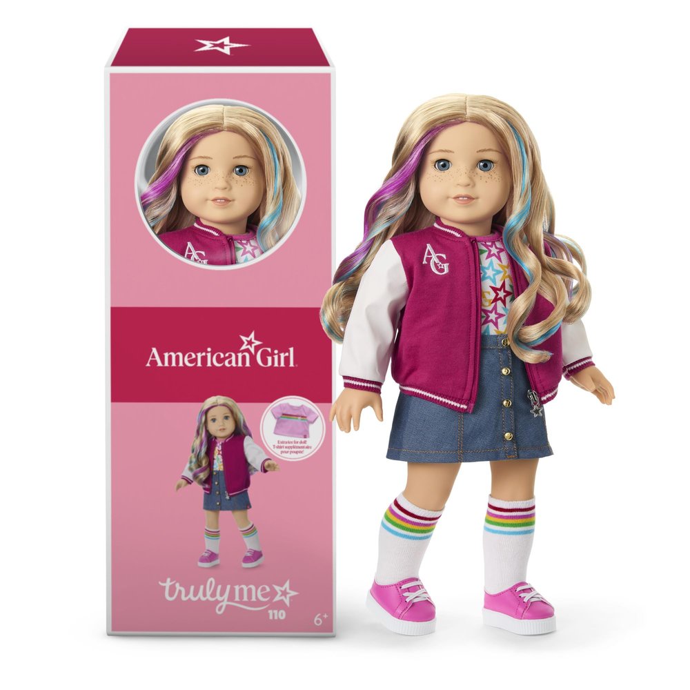 American Girl, Truly Me 18-inch Doll #110 with Blue Eyes, Wavy Blonde Hair, Light Skin with Freckles, for Ages 6+