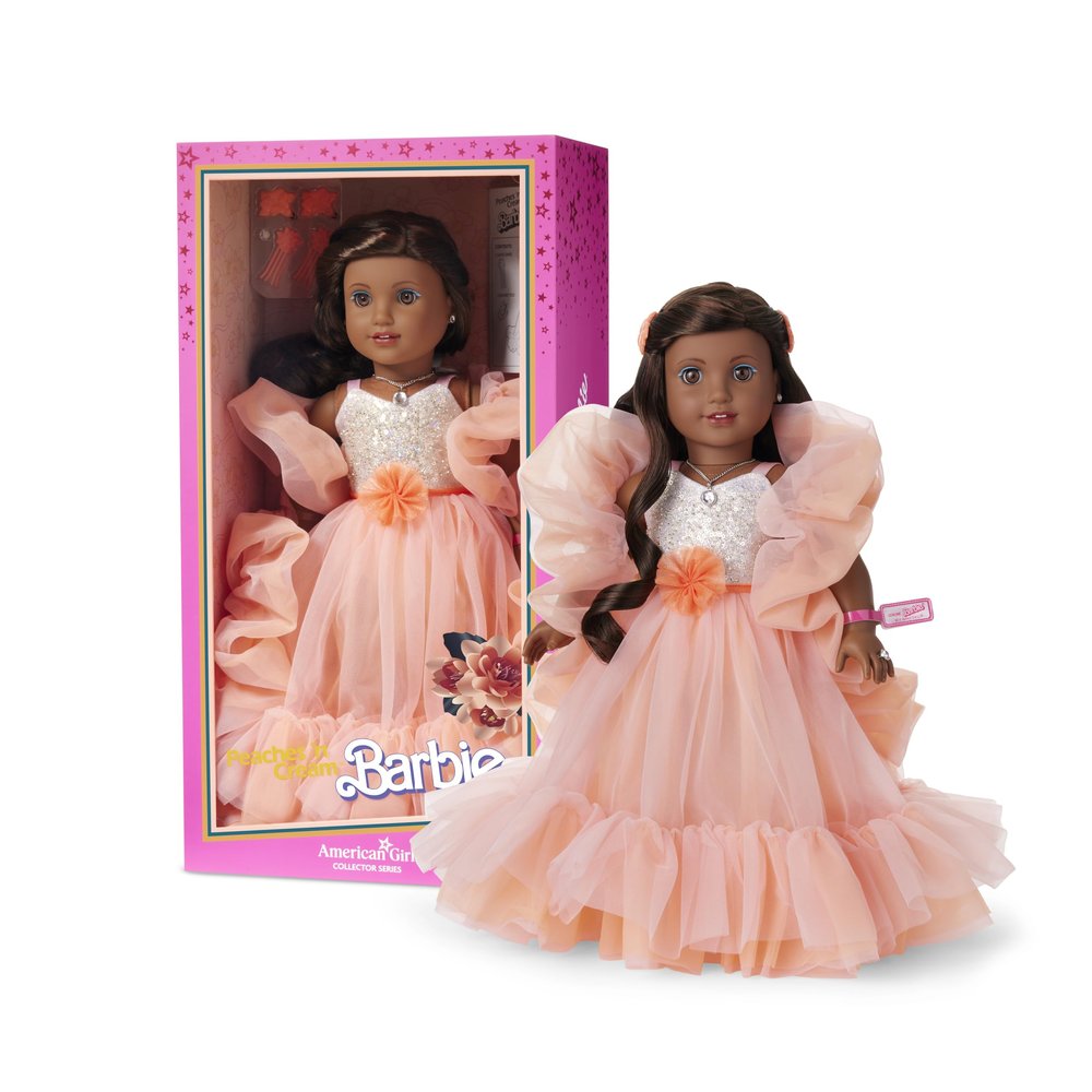 American Girl, Barbie, 18-inch Doll, Peaches n Cream Collector Doll with Brunette Hair, for Ages 8+