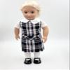 18 inch Doll Outfit-School Plaid Jumper Include Blouse and Hair Accessory/Add on Option: Sock and Shoe (Doll is not Included) (Dropped Waist Jumper Only, Plaid 2M) view 3