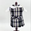 18 inch Doll Outfit-School Plaid Jumper Include Blouse and Hair Accessory/Add on Option: Sock and Shoe (Doll is not Included) (Dropped Waist Jumper,Sock,ShinyBlack Shoe, Plaid 2M) view 2